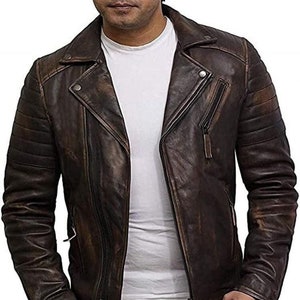 Menista  Custom Brown Lambskin Motorcycle Biker Slim Fit Leather Jacket for Men | Vintage Style Customized Leather Jacket | Gift for him