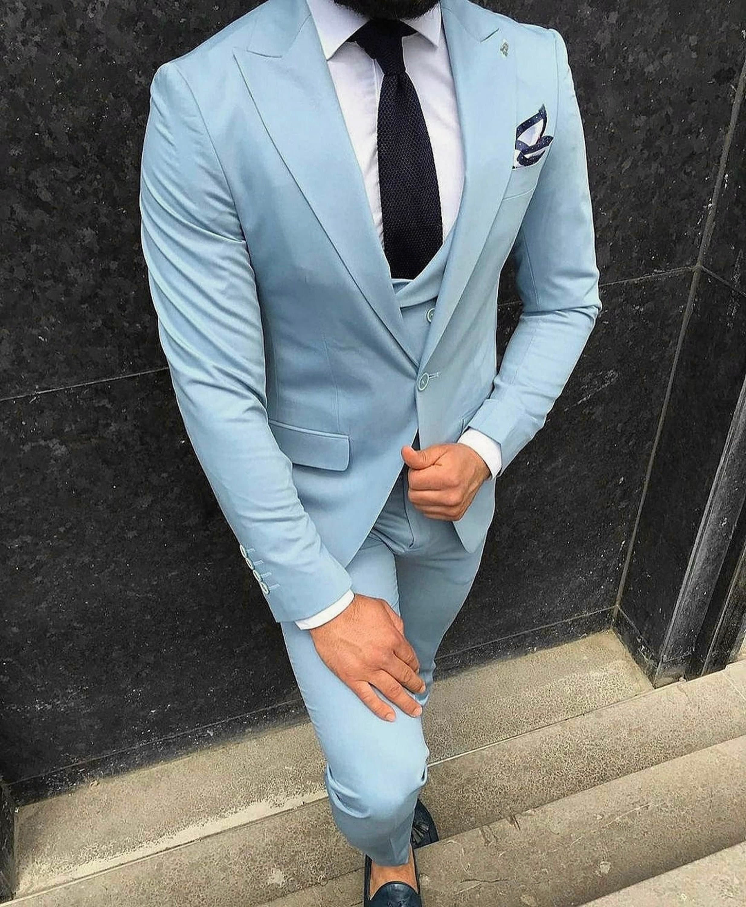 Light Blue Three Piece Suit