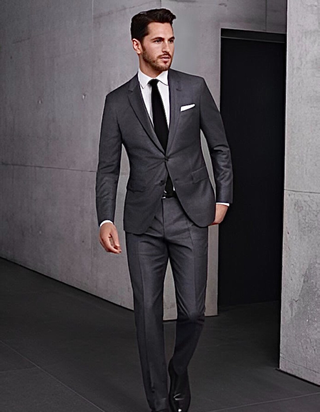 Menista Suit Stylish Two Piece Grey Mens Suit for Wedding - Etsy