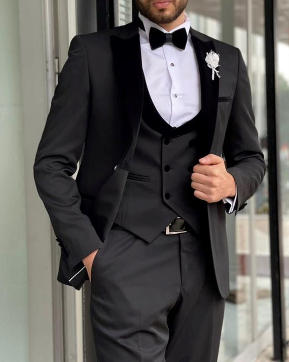 Black male suit designers cheap