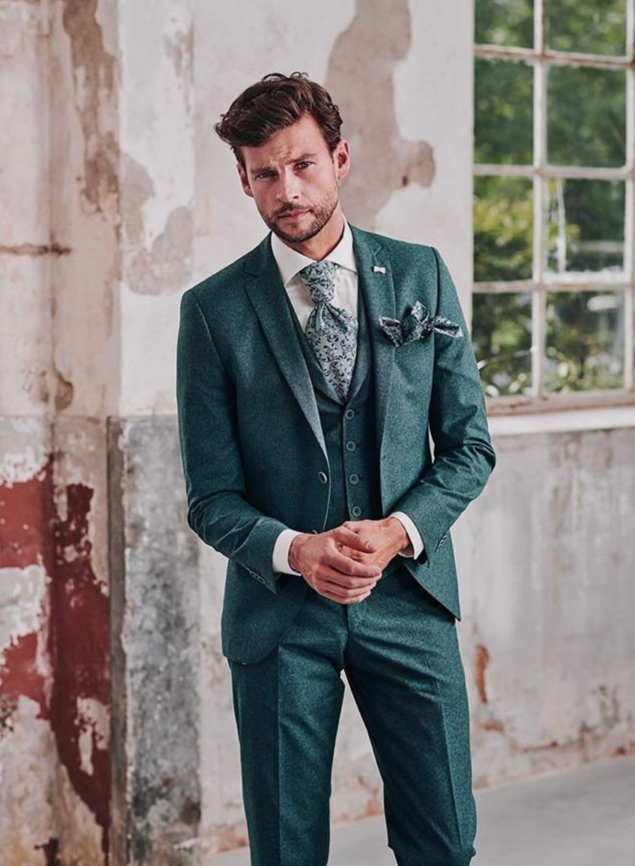 Oxide voetstappen dichtbij Menista Classy Tweed Three Piece Green Mens Suit for Wedding - Etsy Finland