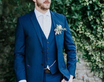Teal Three Piece Suit: Stylish Mens Wedding & Prom Attire