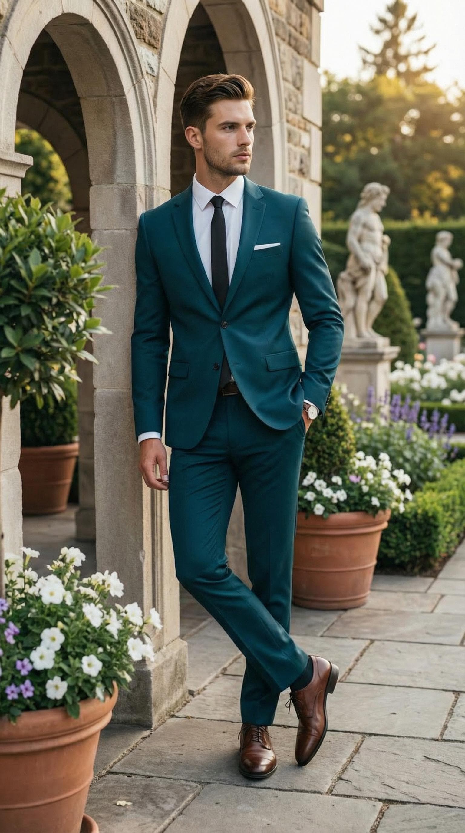 Deep Teal Two Piece Suit for Men | Mens Wedding Suit | Groom and