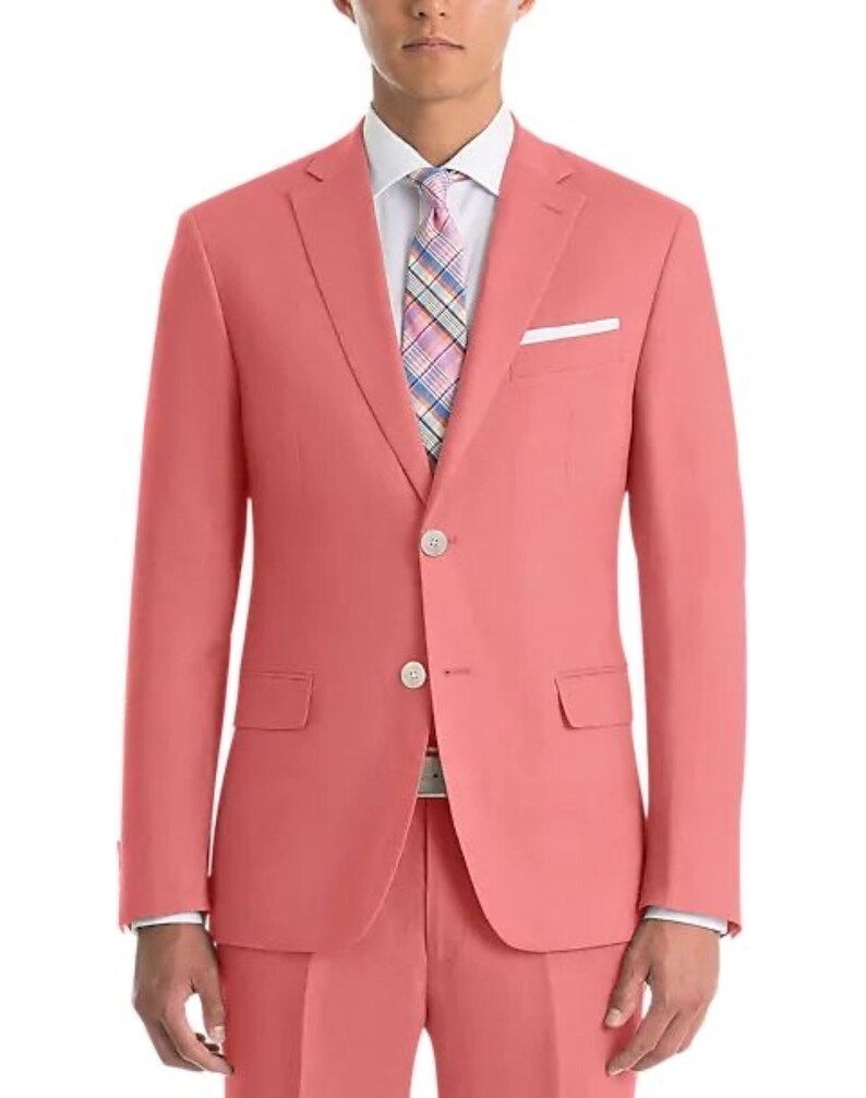 Menista Suit Stylish Two Piece Pink Mens Suit for Wedding Etsy