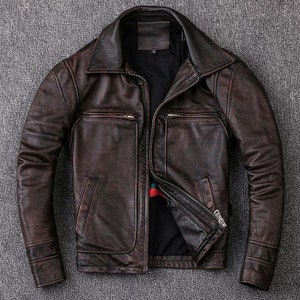 Menista  Custom Brown Lambskin Motorcycle Biker Slim Fit Leather Jacket for Men | Vintage Style Customized Leather Jacket | Gift for him