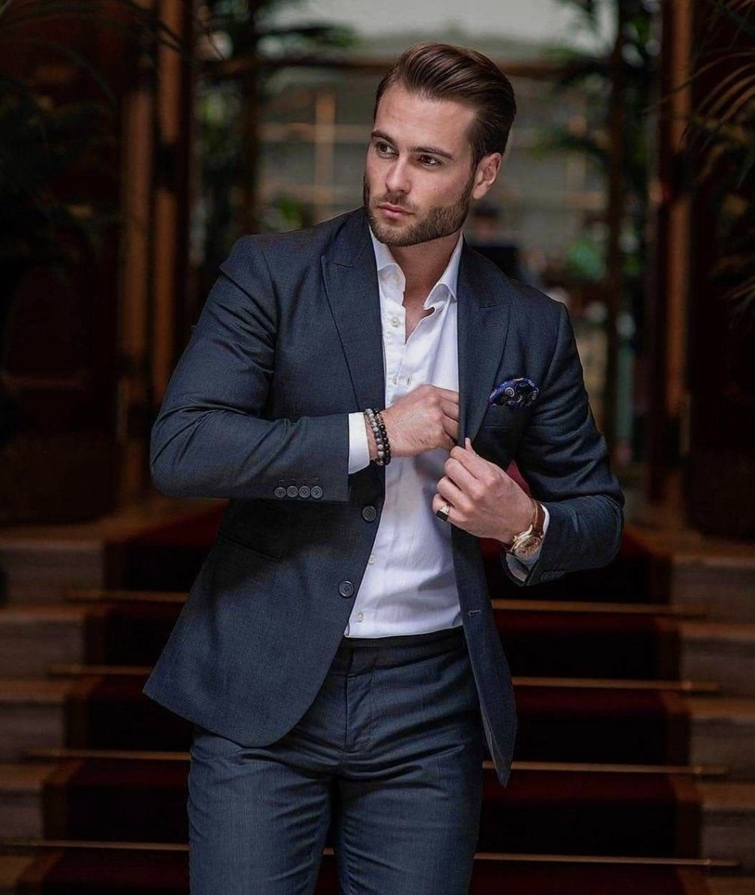 Menista Navy Suit: Stylish Two-piece Groom/groomsmen Attire