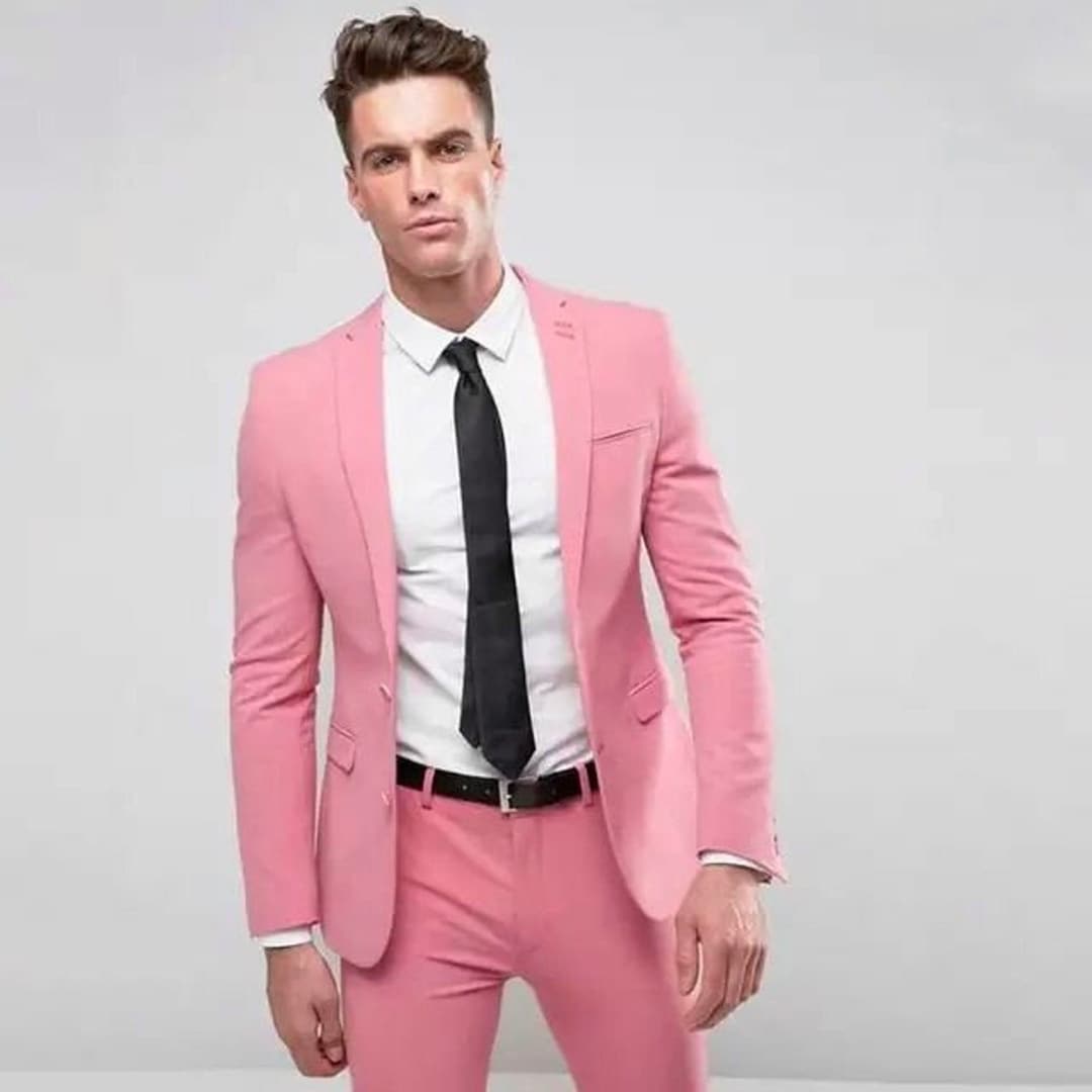 Menista Suit Classy Two Piece Pink Mens Suit for Wedding Etsy