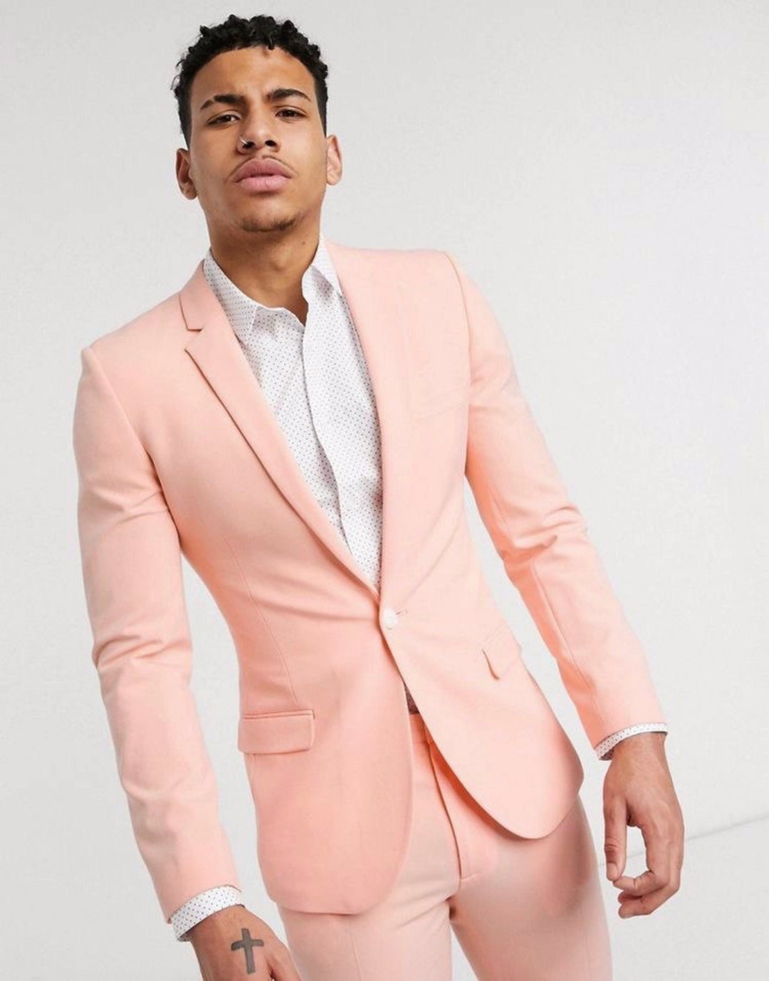 Menista Suit Trendy Two Piece Pink Mens Suit for Wedding, Engagement