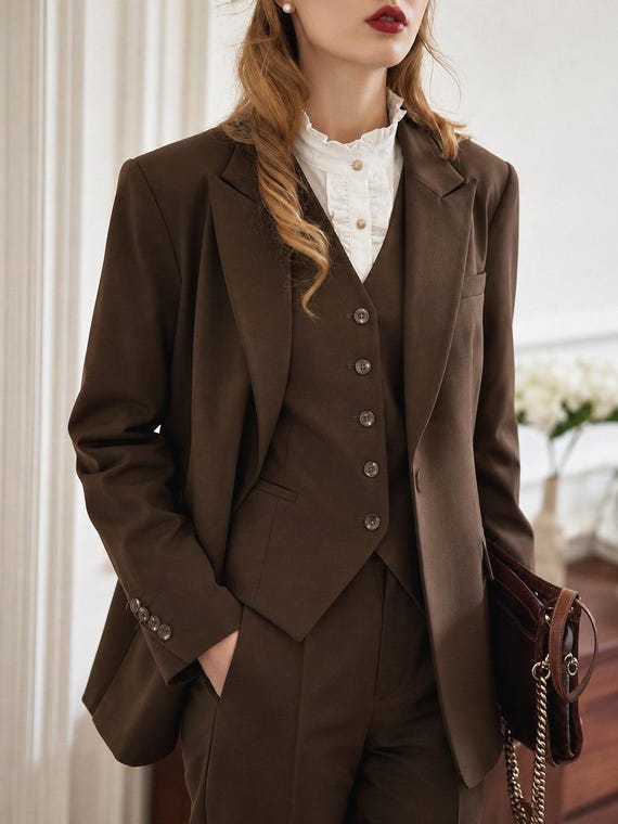 dress suit women Black Three Piece Bespoke this fabric screams luxury Indochino Women's Custom Milano Black