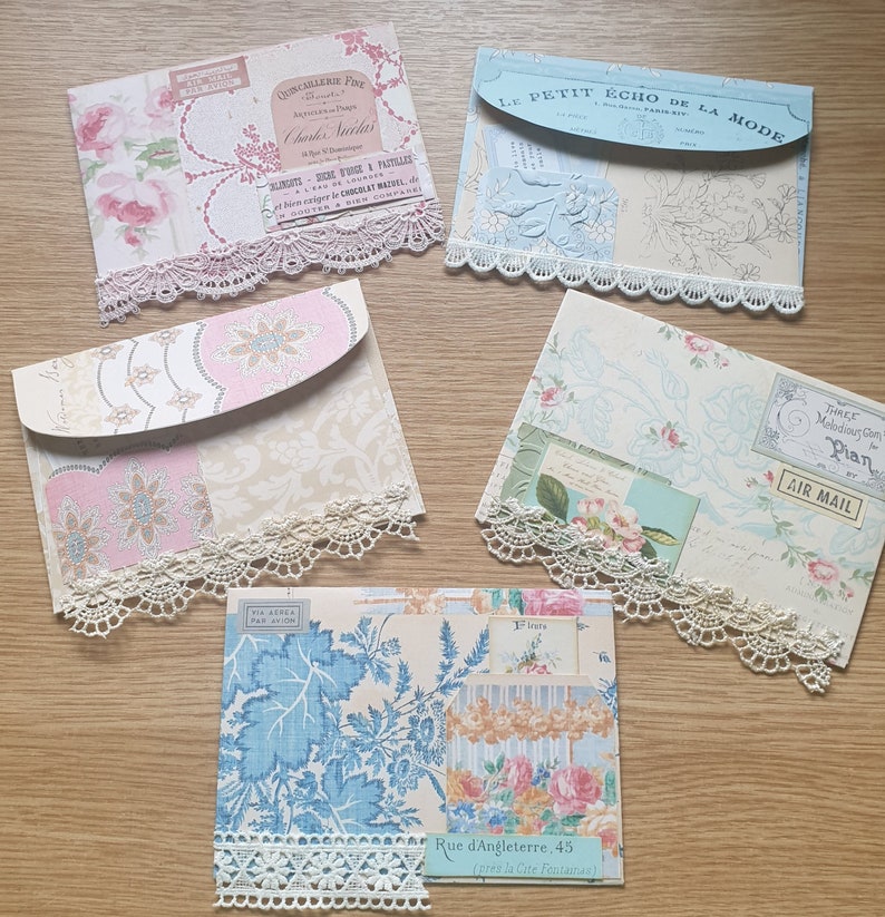 Decorated Envelope / ephemera envelope / junk journal supplies / craft kit / image 1