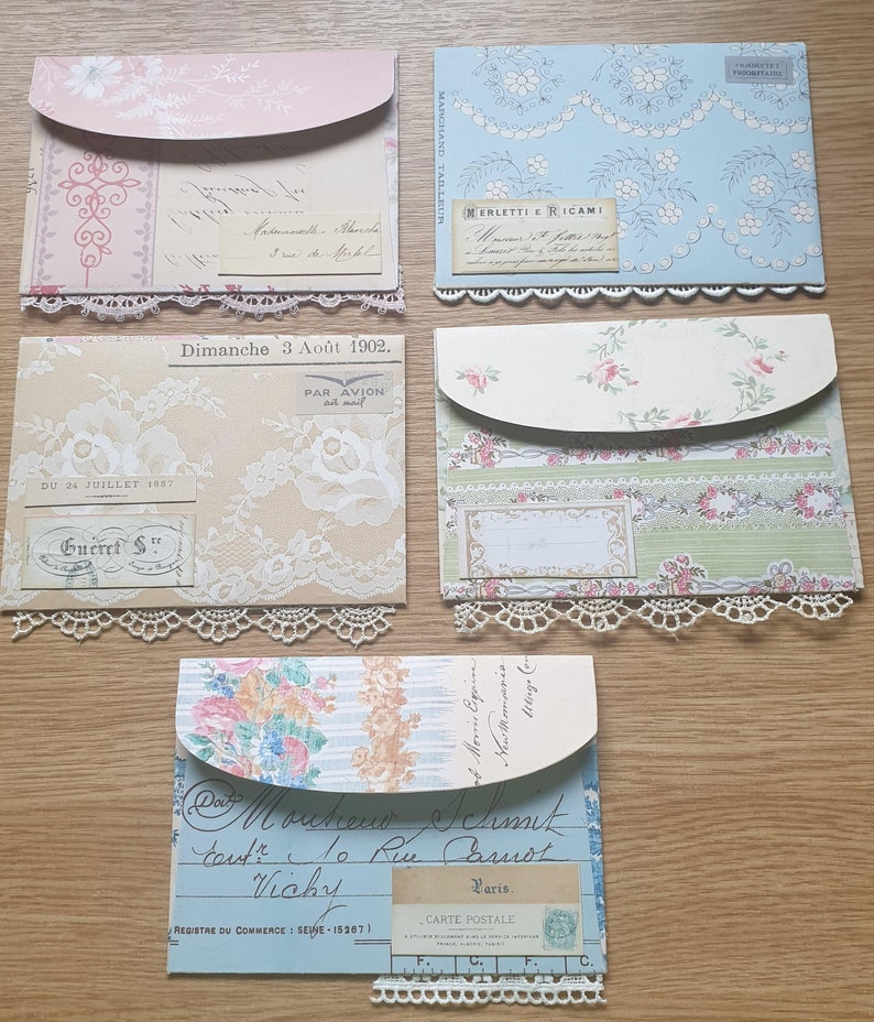 Decorated Envelope / ephemera envelope / junk journal supplies / craft kit / image 2