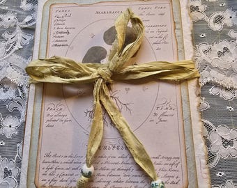 Handmade Junk Journal: Indian Cotton Paper, Vintage Sari Silk Tie