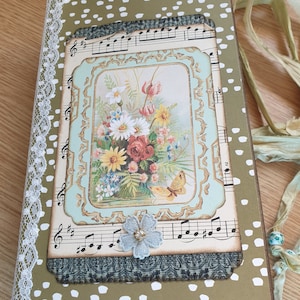 Handmade Floral Junk Journal / memory book / Treasure book