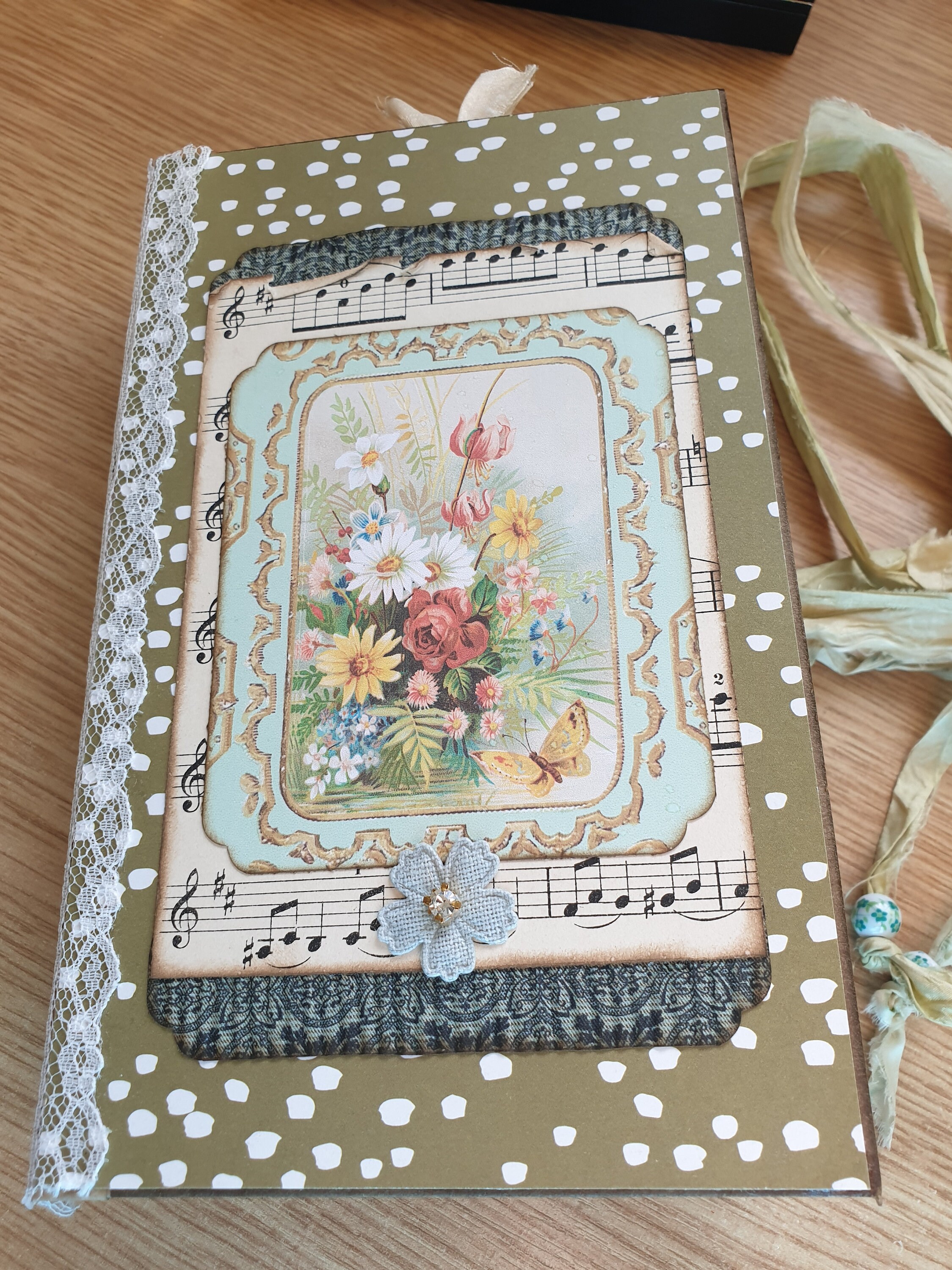 Handmade Floral Junk Journal / memory book / Treasure book