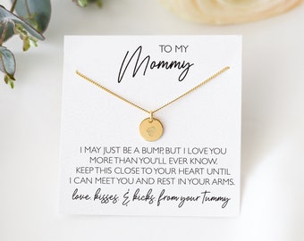 Mummy To Be Necklace, To My Mommy, Gift From Baby Bump, New Mum Necklace, New Pregnancy Gift, Expecting Mother, 925 Sterling Silver