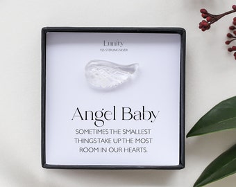 Angel Baby Gift, Miscarriage Keepsake - Clear Quartz Angel Wing - Baby Loss Keepsake, Wing Crystal Pebble, Miscarriage Remembrance Gift