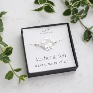 Mother & Son Elephant Family Bracelet, Mum Son Gifts, Animal Family, New Mum Gift, New Baby Boy, Elephant Lover Gift, 925 Sterling Silver