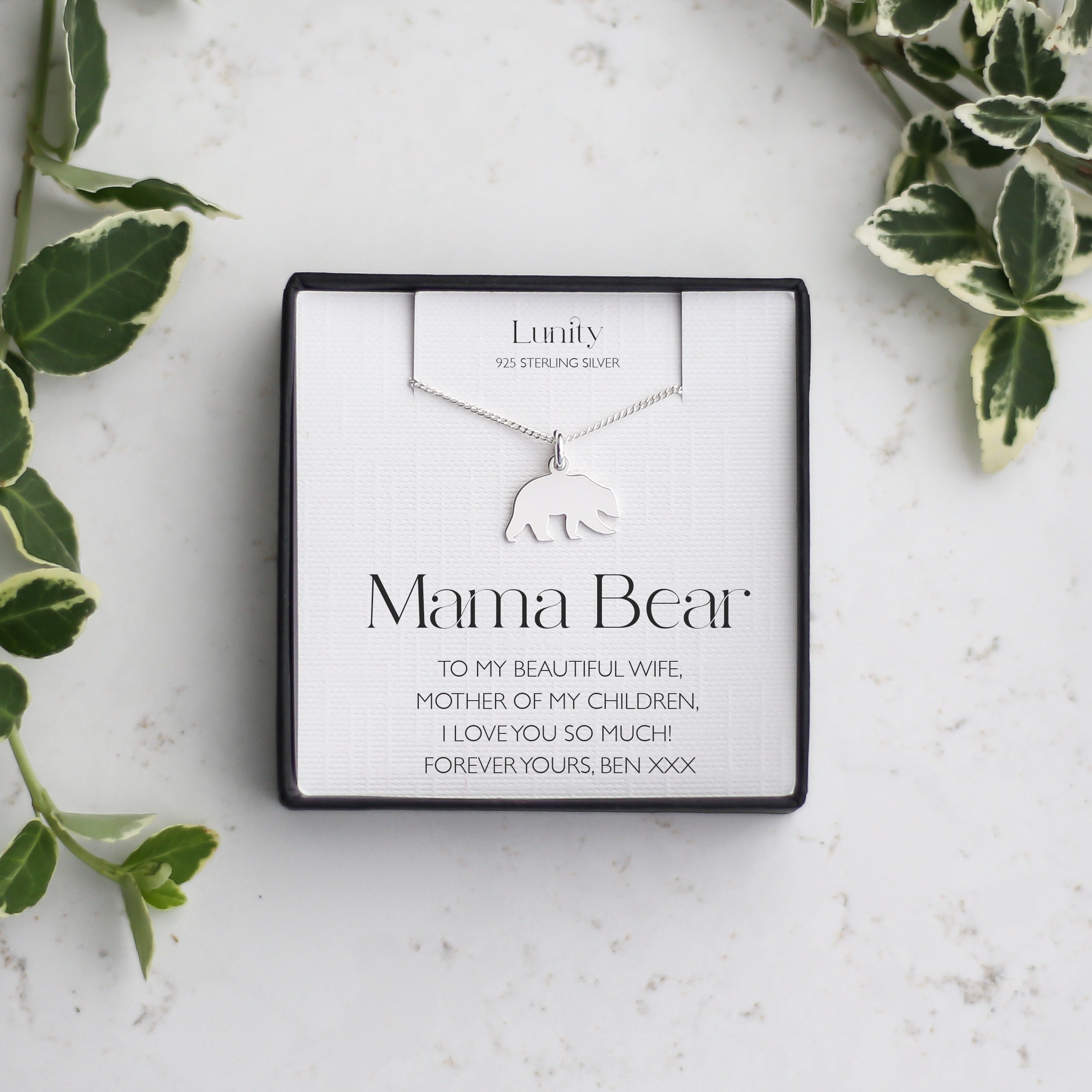 Mama Bear Gift Mama Bear Necklace 925 Sterling Silver Etsy UK