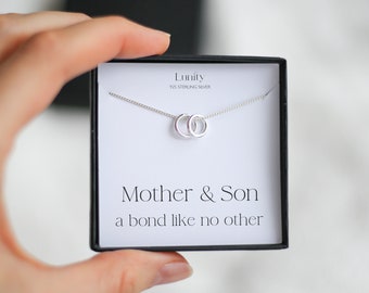 Mother & Son Necklace Gift, Sterling Silver Necklace, Mum Birthday Gift, New Mum Gift, Gift From Son