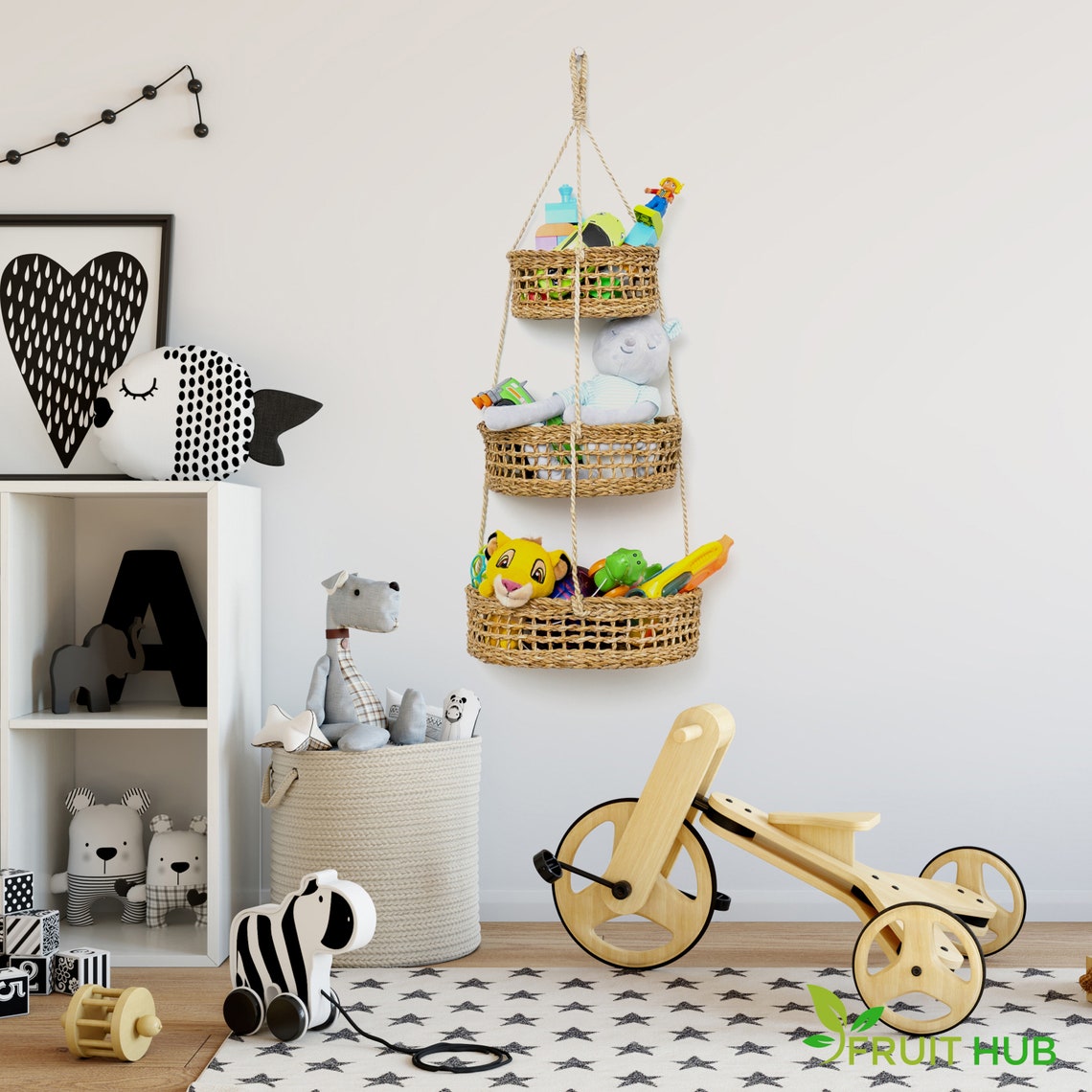 Fruit Hub hanging Fruit Basket Wall Mount Etagere 100 Etsy