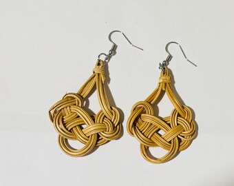 Special rattan handwoven earring, rattan earring, handwoven earrings, Boho rattan earrings