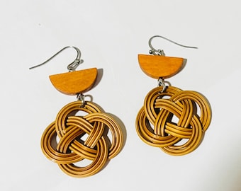 Special rattan handwoven earring, rattan earring, handwoven earrings, Boho rattan earrings