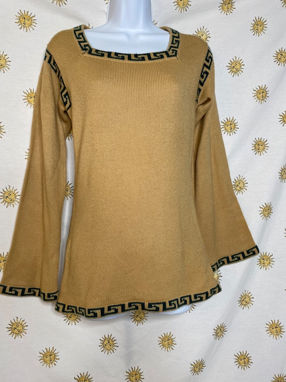 1970s golden touch fall tan and green bell sleeve 