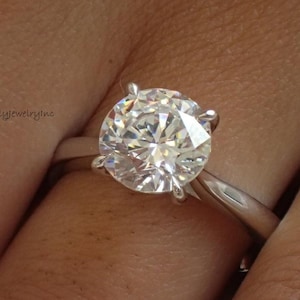 6mm Cubic Zirconia Solitaire Ring: Sterling Silver Anniversary Promise Ring