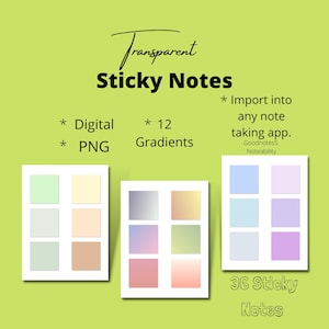 Digital Planner Stickers Instant Download PNG GoodNotes Notability Noteshelf Semi-Transparent Stickies Cotton Candy Set