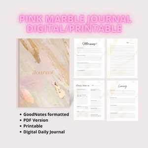 Pink Marble Journal | Digital / Printable Journal
