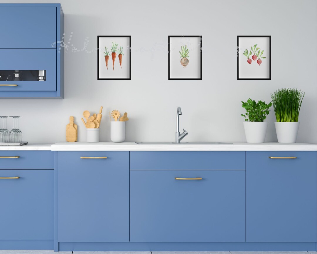 Vegetable Prints Kitchen Wall Art Set of Vegetable Prints Etsy