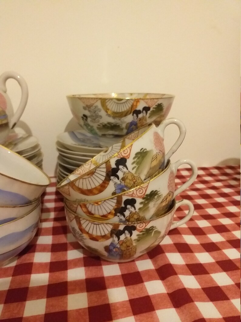 Old Japanese Tea Set,old Japanese Tea Set for 9 People,vintage Japanese