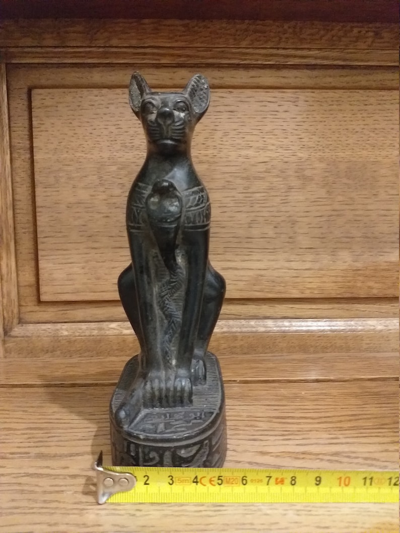Egyptian Sphinx Cat Statue / Vintage Figurine of an Egyptian Etsy