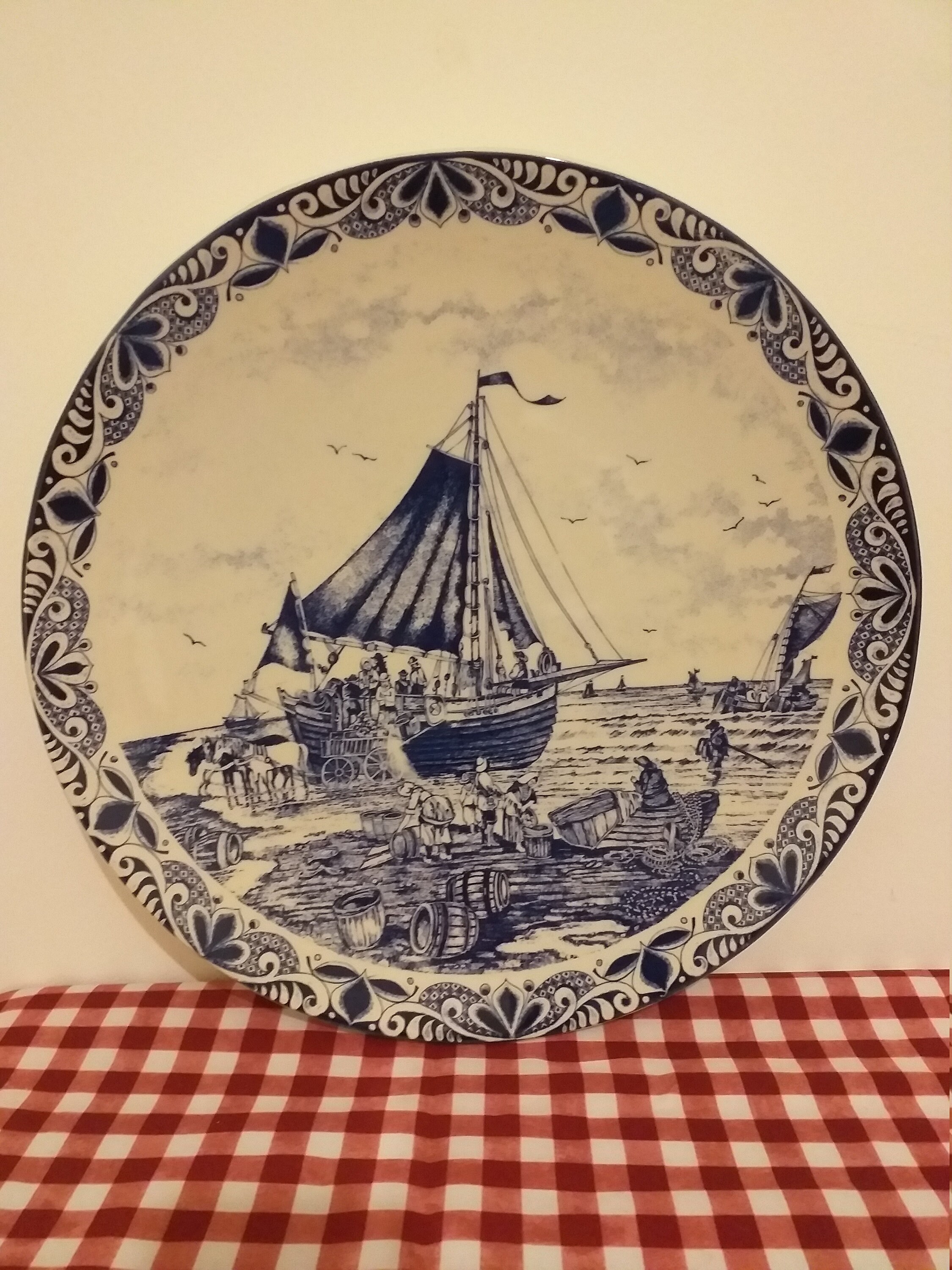 Chemkefa Delfts Blauw Holland Plate, Huge Wall Plate 39cm, Wall Decor, Chemkefa 106, Hand Painted Pl