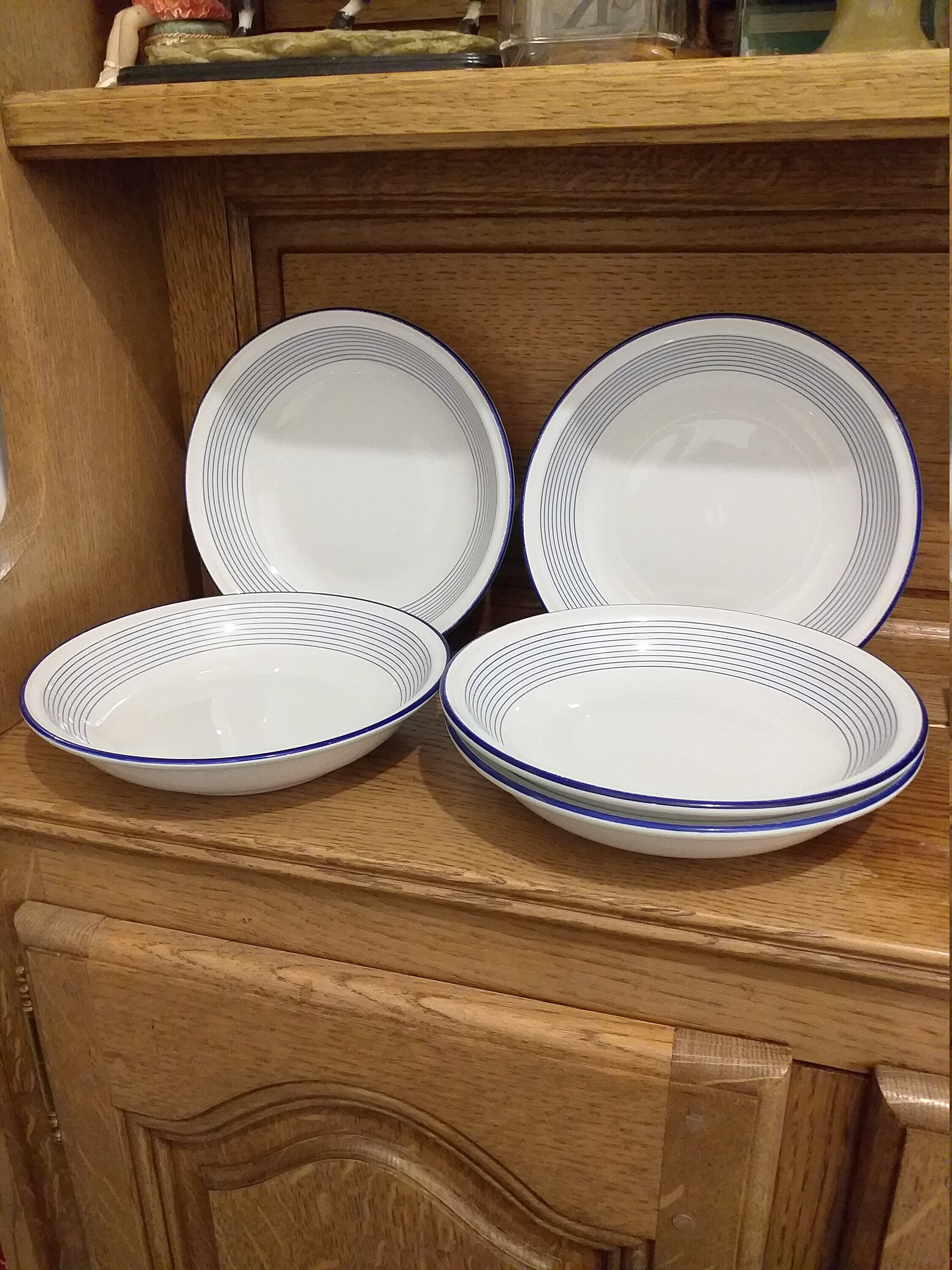 N.fontebasso Ironstone 1760 Vintage Plates Italy White With Blue/White Blue N.fontebasso Ironstone/V