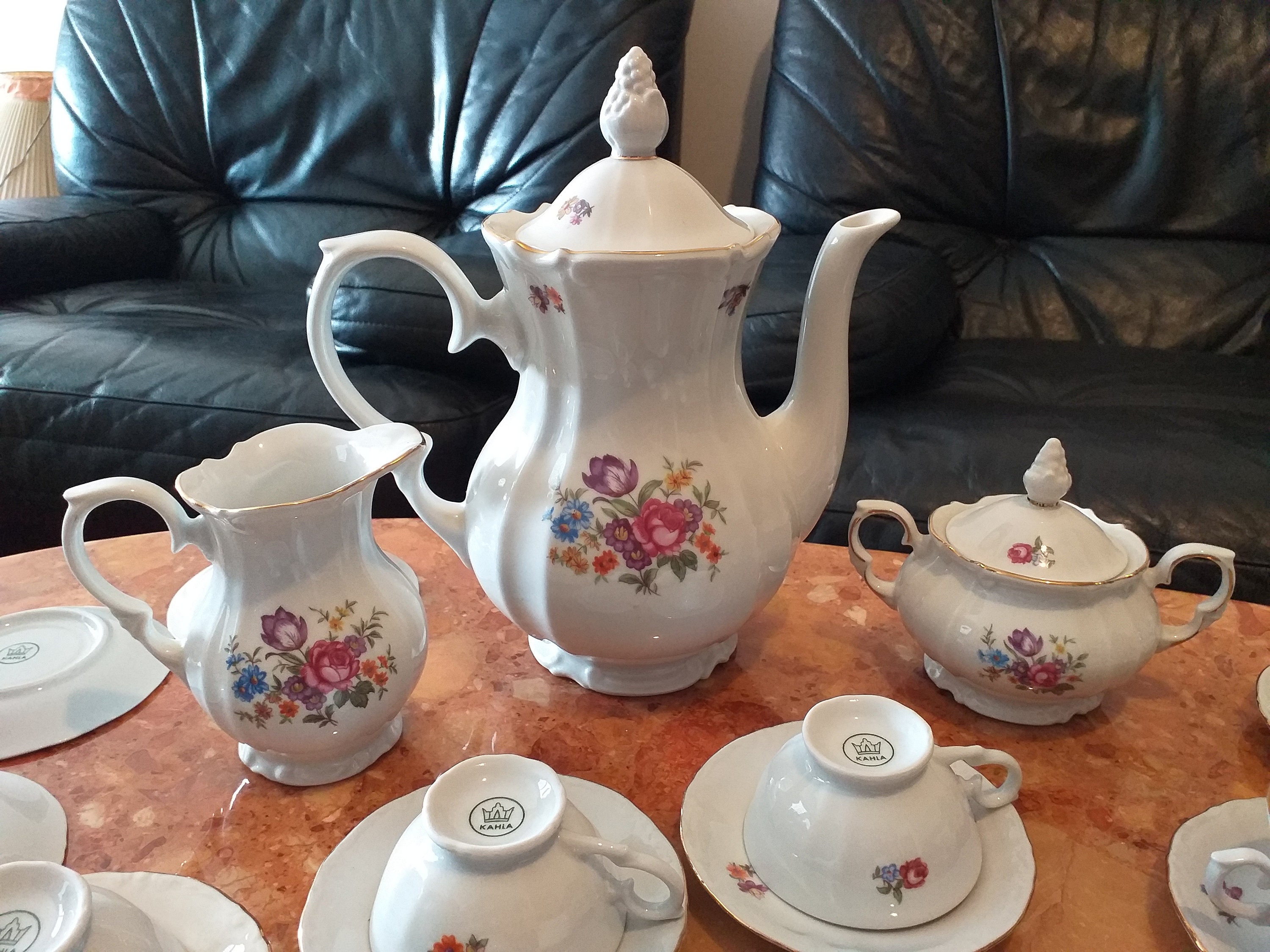 KAHLA Porcelain Tea Set for 12 People in Very Good Condition. Etsy