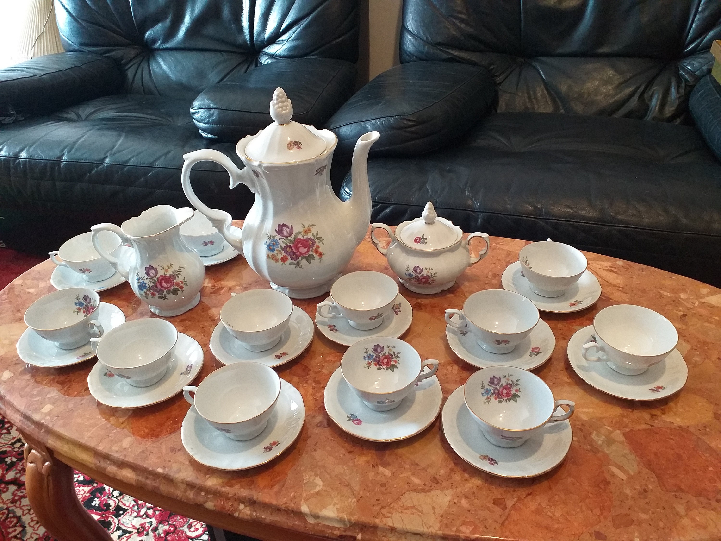 KAHLA Porcelain Tea Set for 12 People in Very Good Condition. Etsy