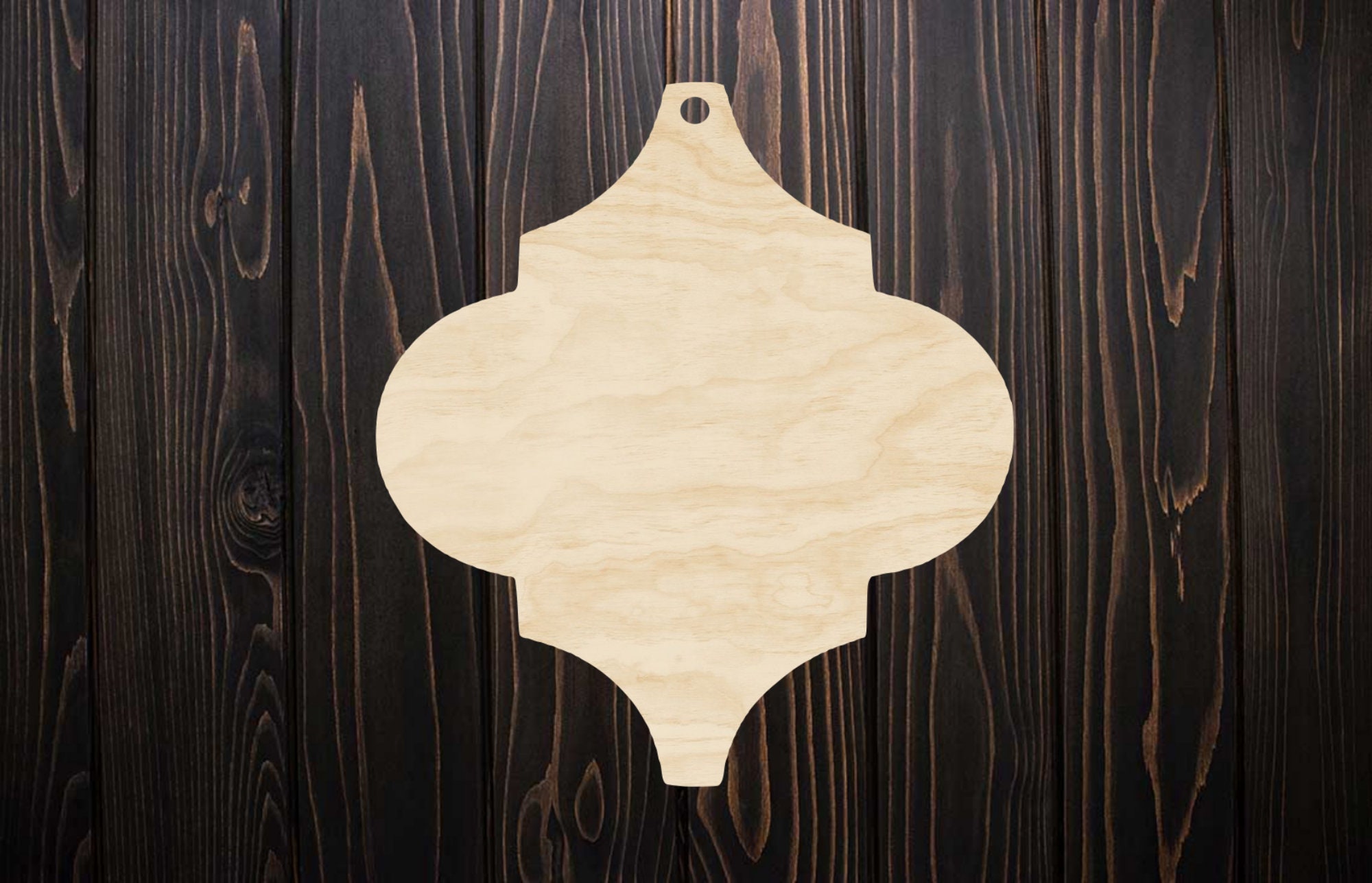 Arabesque ORNAMENT SHAPE Unfinished Wood - Various Sizes - Wooden Blanks-  Wooden Shapes - laser cut shape - Christmas crafts