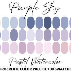 Procreate Color Palette, Purple Pastel color swatches