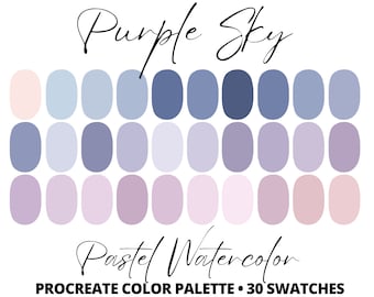 Procreate Color Palette, Purple Pastel color swatches