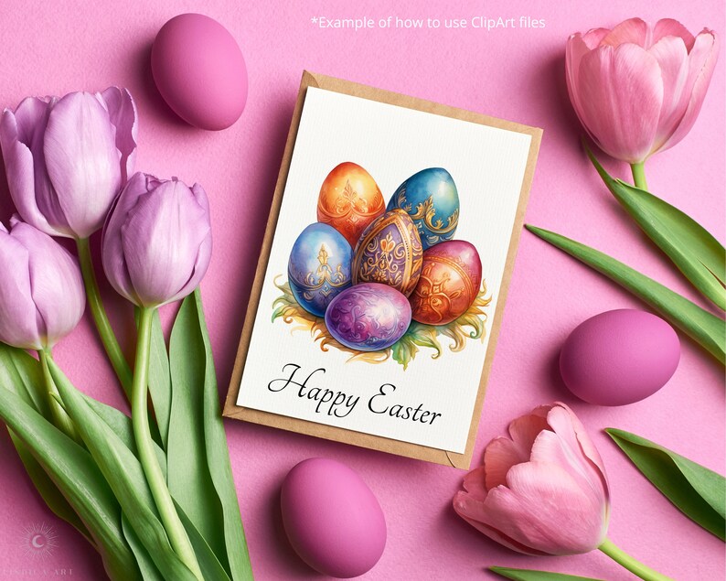 Watercolor Easter Eggs Clipart BUNDLE 70 PNG Files, Painted Floral ...