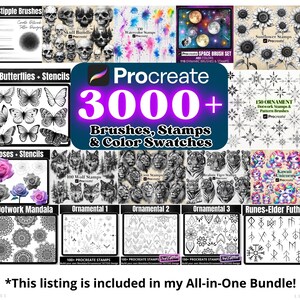 Procreate Tattoo Brush Bundle – 350 Ornamental & Mandala Stamps for ...