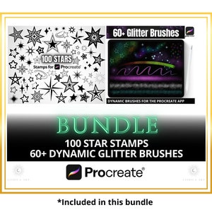Procreate 100 Star Stamp Brushes, Tattoo Stencil Designs, Stamp Set ...