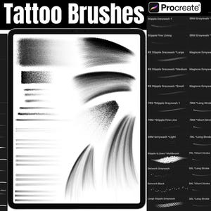 Procreate Tattoo Brushes, Stipple Brushes, Procreate Dotwork Brushes, Tattoo Needle Brushes, Procreate Whip Shading, Procreate Fine Line Art