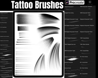 Procreate Tattoo Brushes, Stipple Brushes, Procreate Dotwork Brushes, Tattoo Needle Brushes, Procreate Whip Shading, Procreate Fine Line Art