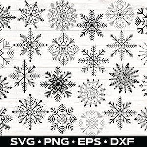 Schneeflocken SVG Bundle, ClipArt Weihnachtsverzierungen PNG, Weihnachten Sublimation, Cricut, Silhouette, Laser Cut-Dateien, Winter svg, digitaler Download