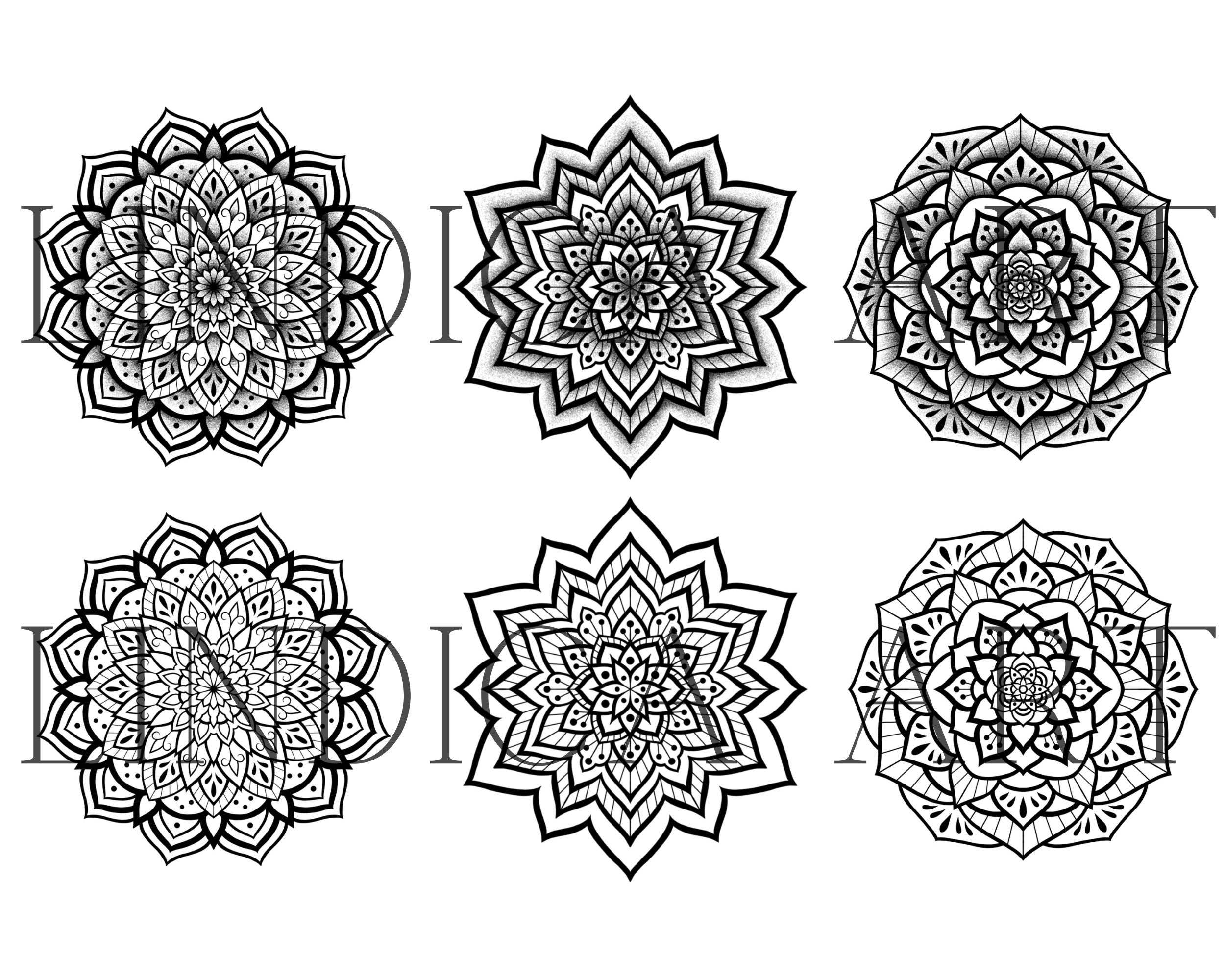 Procreate Mandala Dotwork Stamp Brushes BUNDLE, Ornamental Tattoo ...