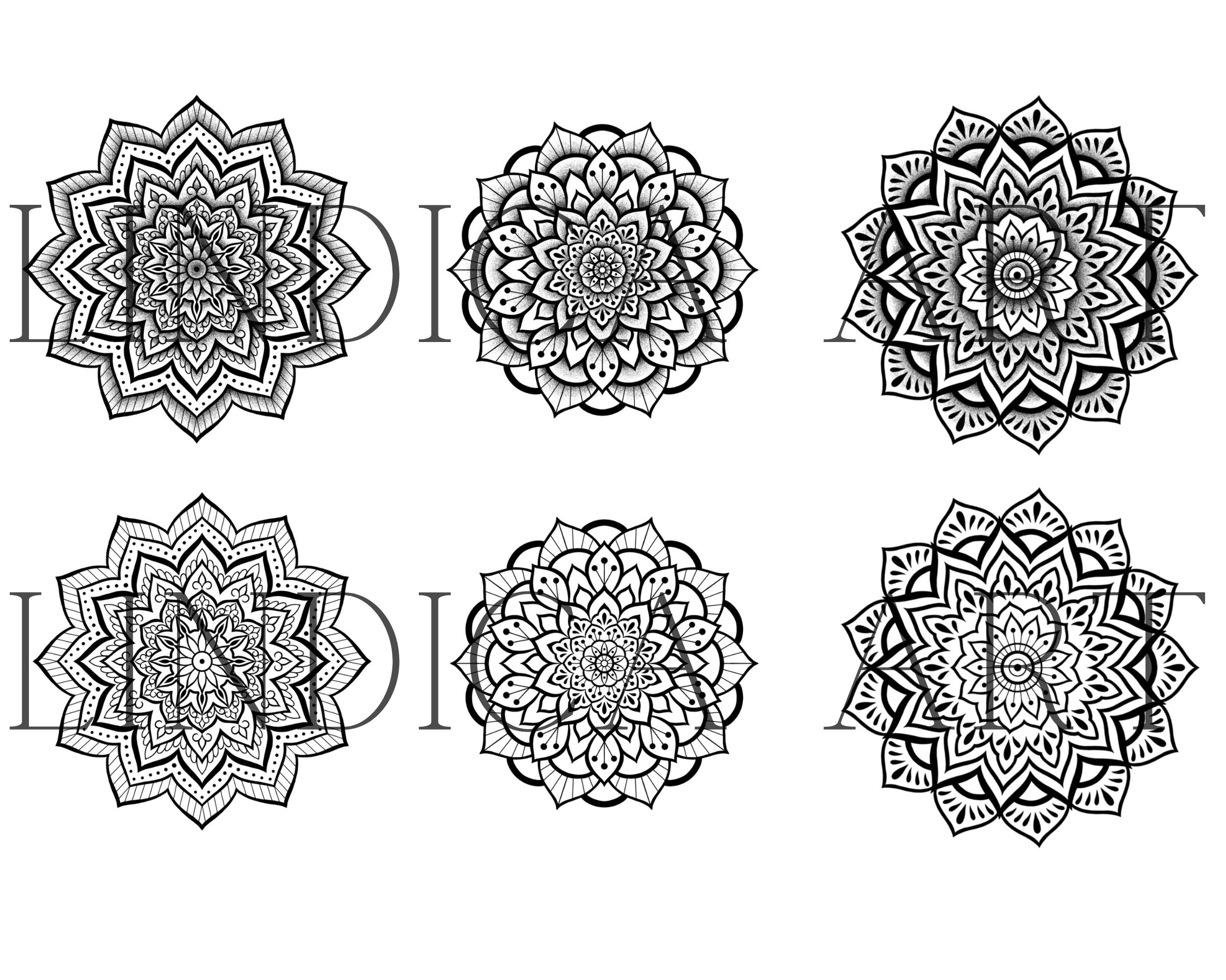 Procreate Mandala Dotwork Stamp Brushes BUNDLE, Ornamental Tattoo ...