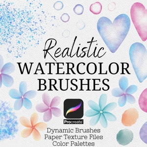 Procreate Watercolor Brushes, Realistic Dynamic Watercolor Painting kit for the Procreate app, digital painting, iPad drawing, brush bundle
