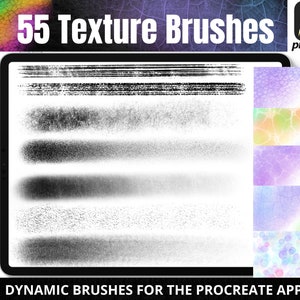 Procreate Texture Brushes, Brush Bundle with Textured Alcohol ink Cells, Bokeh, Grunge, Grainy, Canvas Texture Procreate App Digital Brushes